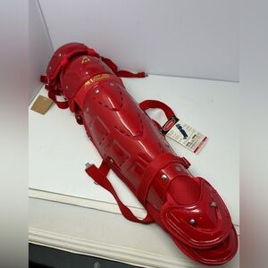 NEW All-Star Player’s Series Adult 16” Baseball Catcher's Leg Guards Red  LG22PS